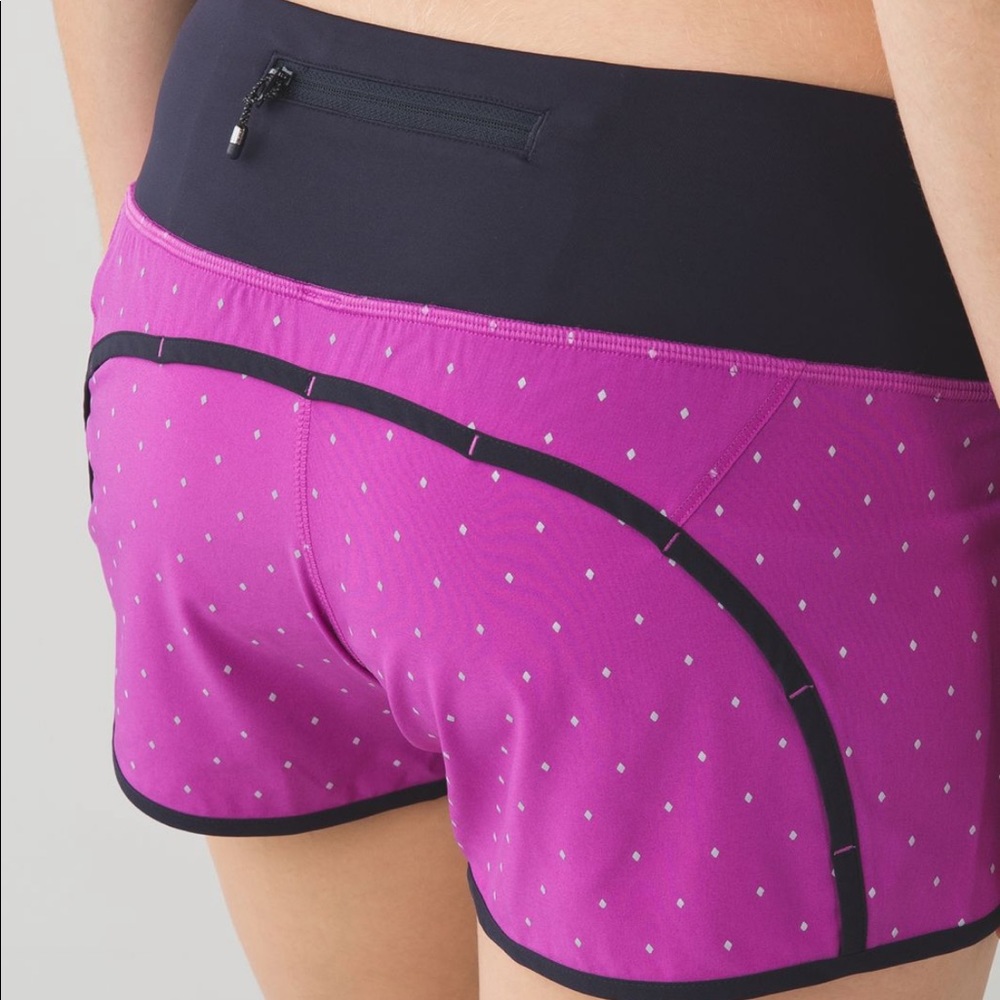 RARE Lulu Run Times Short (Reflective) Night Fall Ultra Violet Silver/Naval Blue - Picture 3 of 9